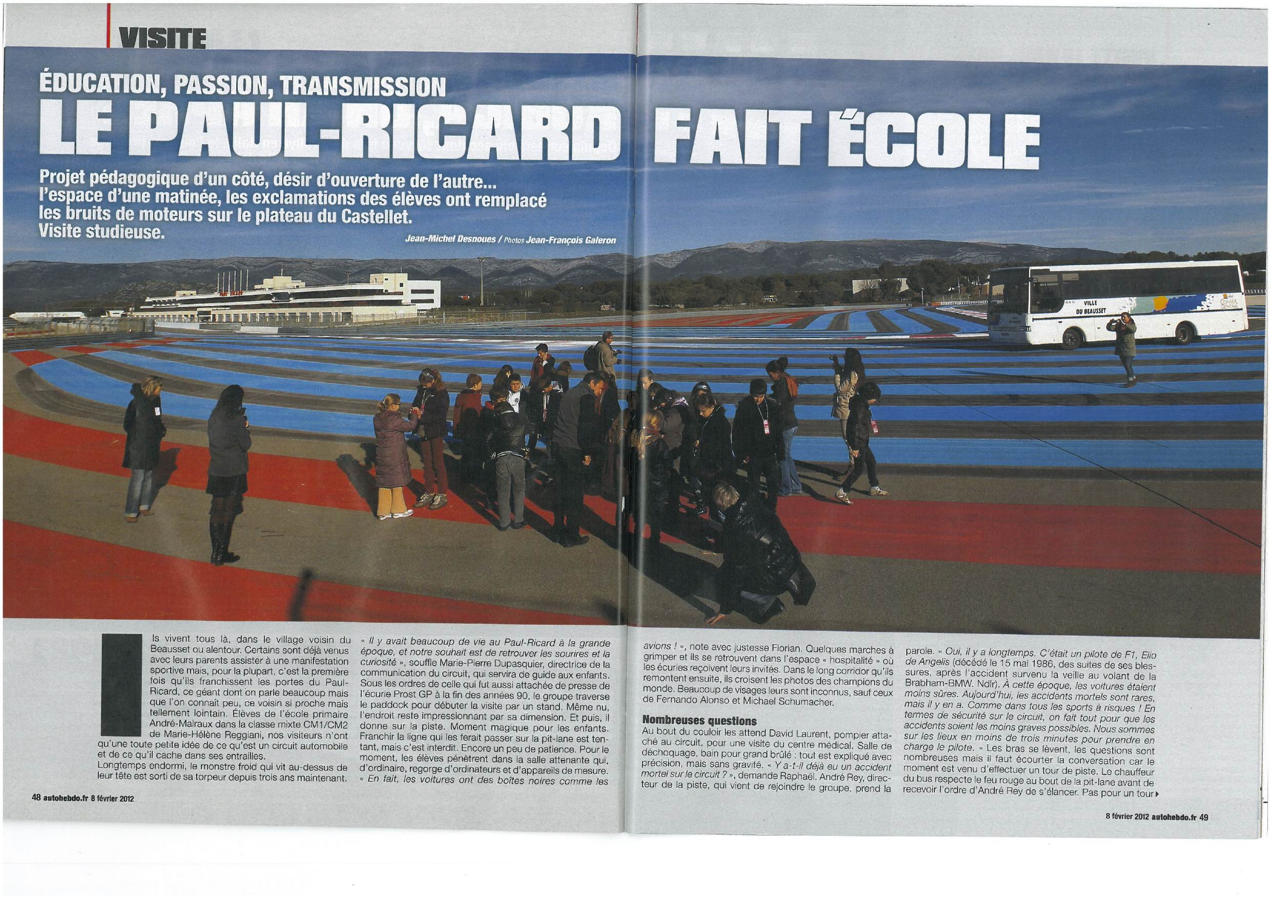 Une classe de l’école Malraux dans le magazine Auto-Hebdo !